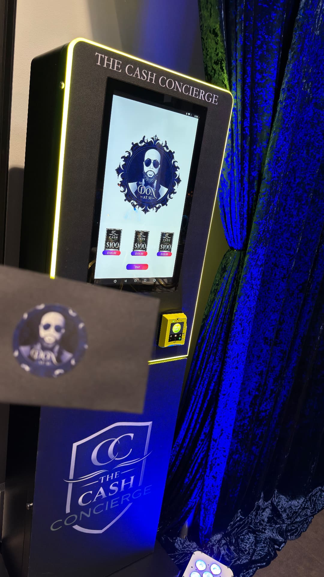 The Cash Concierge machine personalized for a milestone birthday